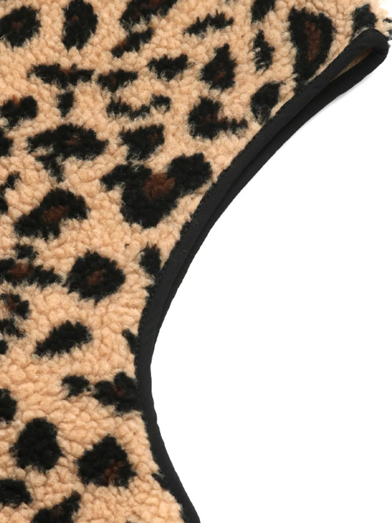 Leopard Fleece Vest Coat with Pockets - Image 8