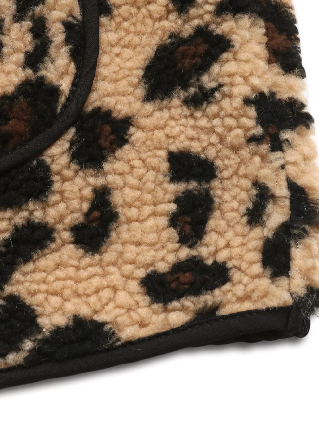 Leopard Fleece Vest Coat with Pockets - Image 9