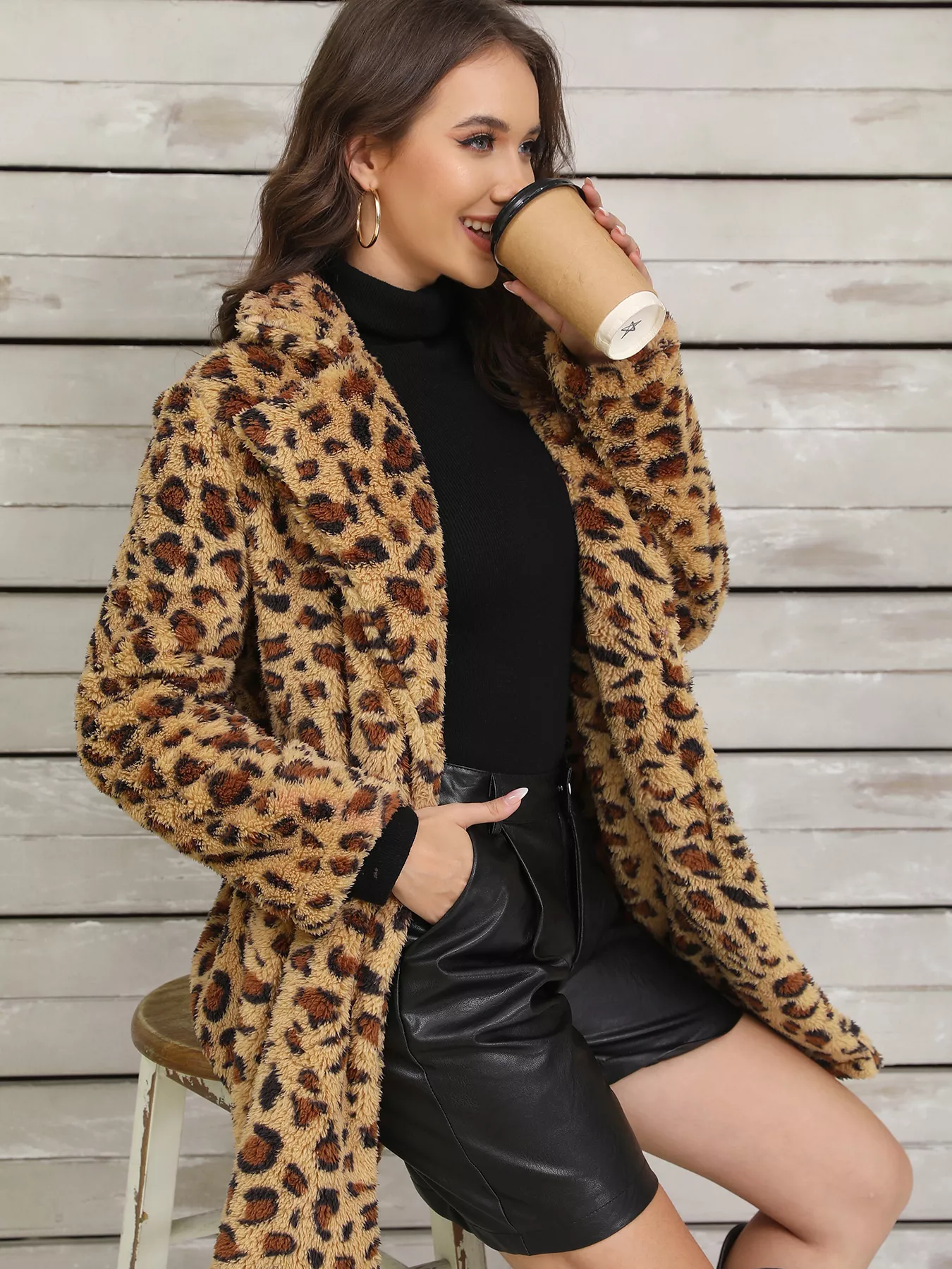 Leopard Fuzzy Teddy Coat - Image 5
