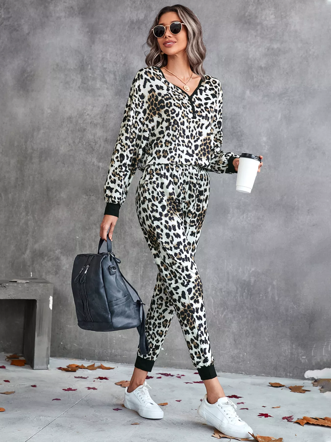 Leopard Long Sleeve Top and Pants Set - Image 6