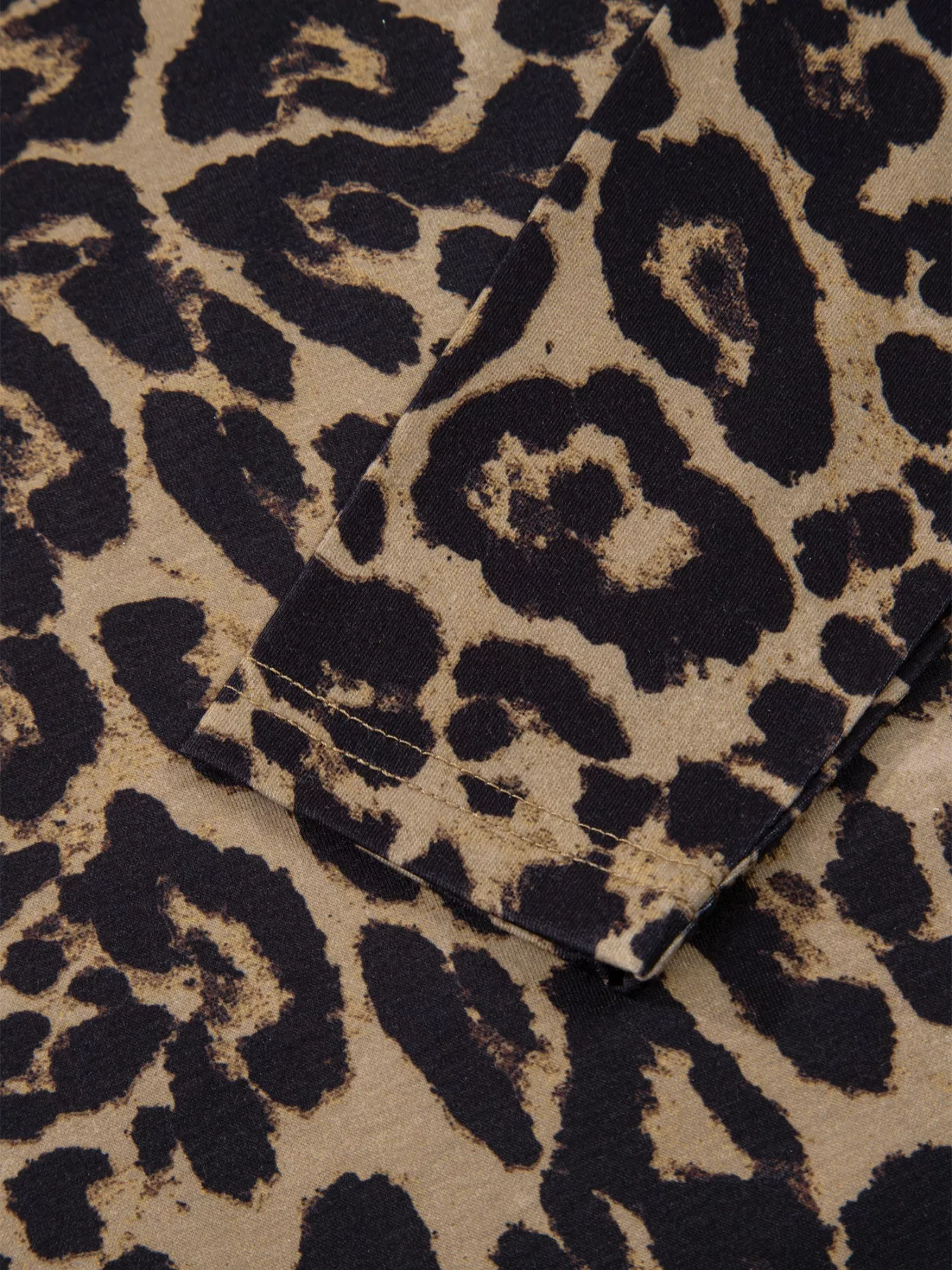 Leopard Print Square Neck Long Sleeve Top - Image 10