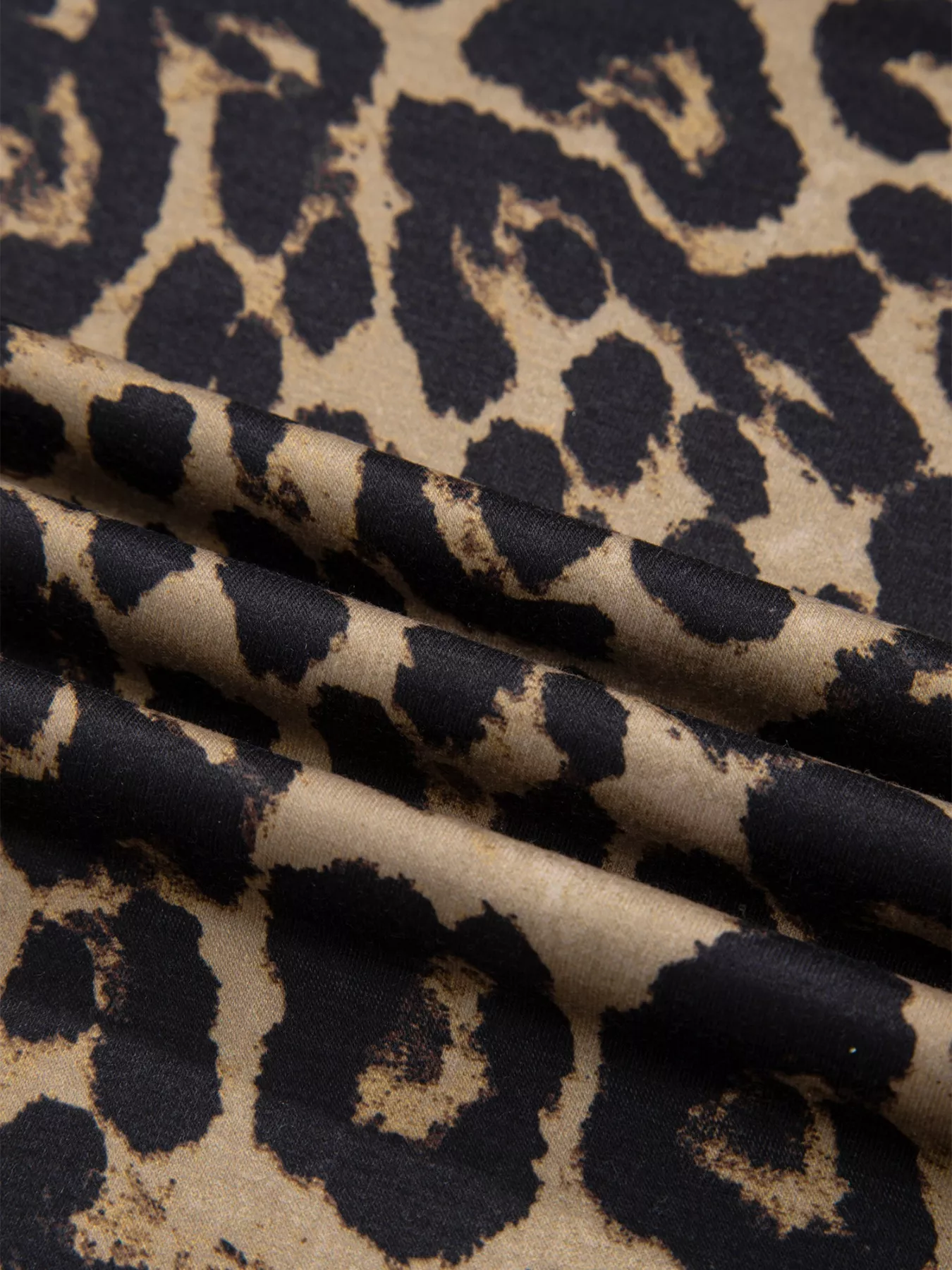 Leopard Print Square Neck Long Sleeve Top - Image 11