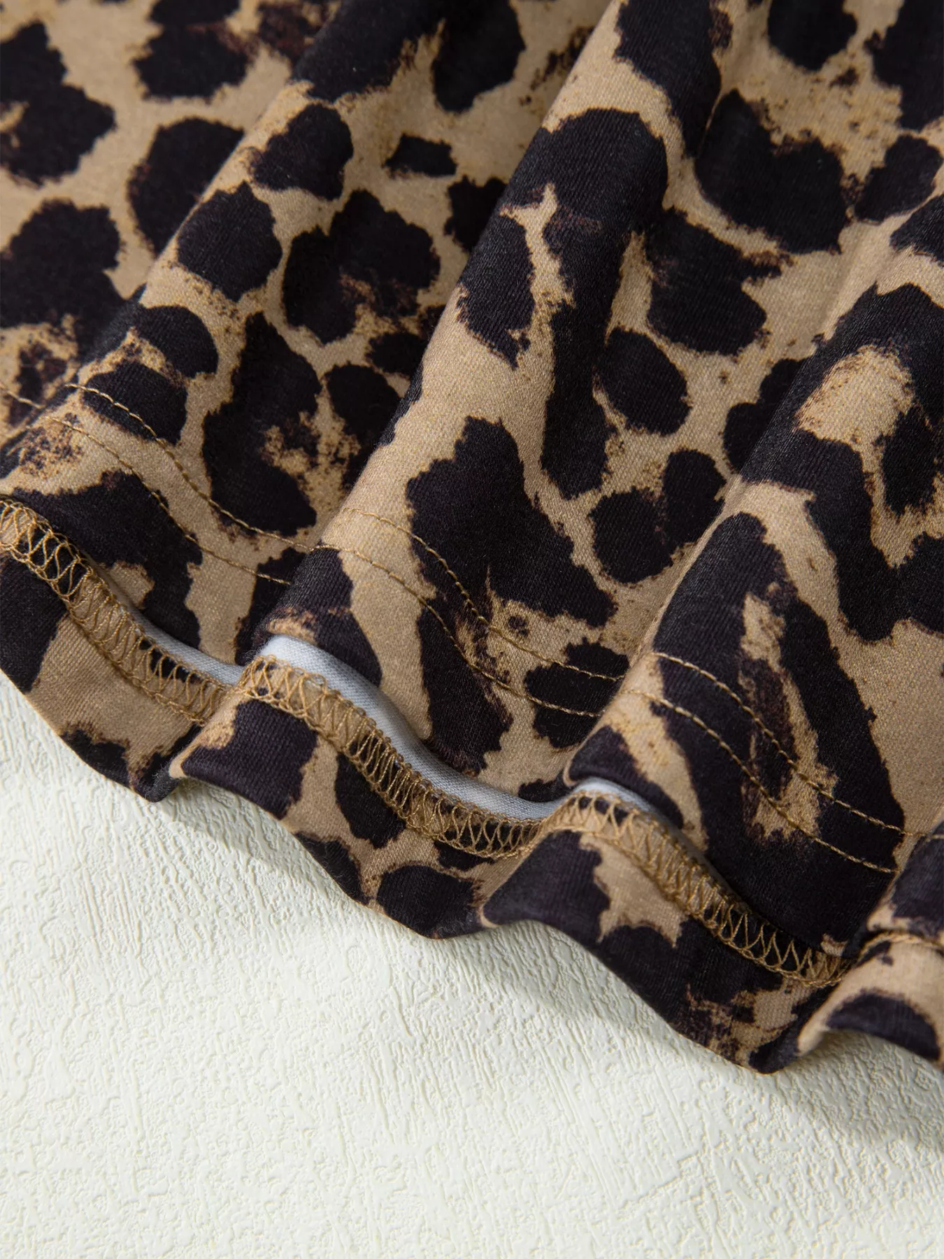 Leopard Print Square Neck Long Sleeve Top - Image 12