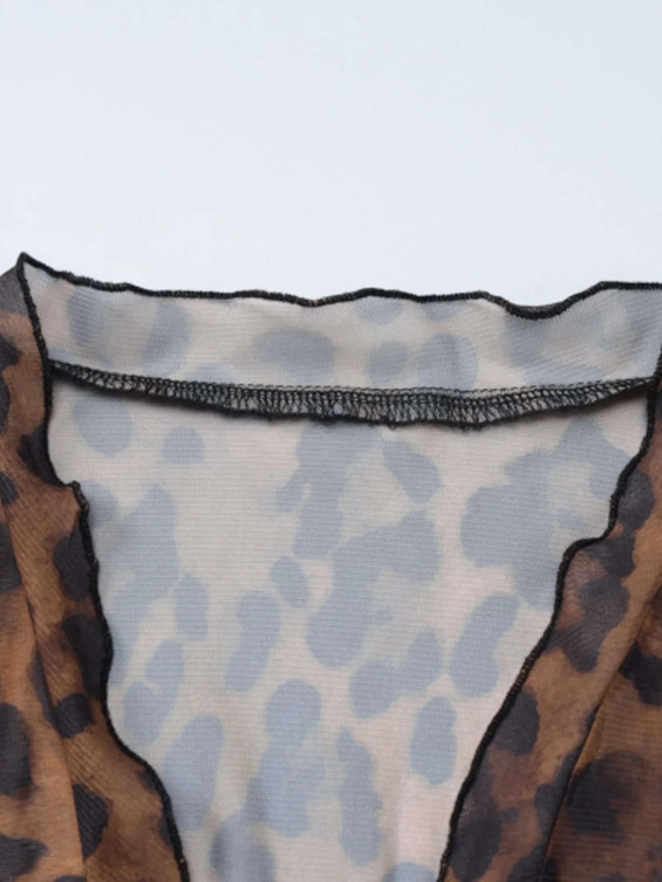 Leopard Print Tie Front Blouse - Image 11