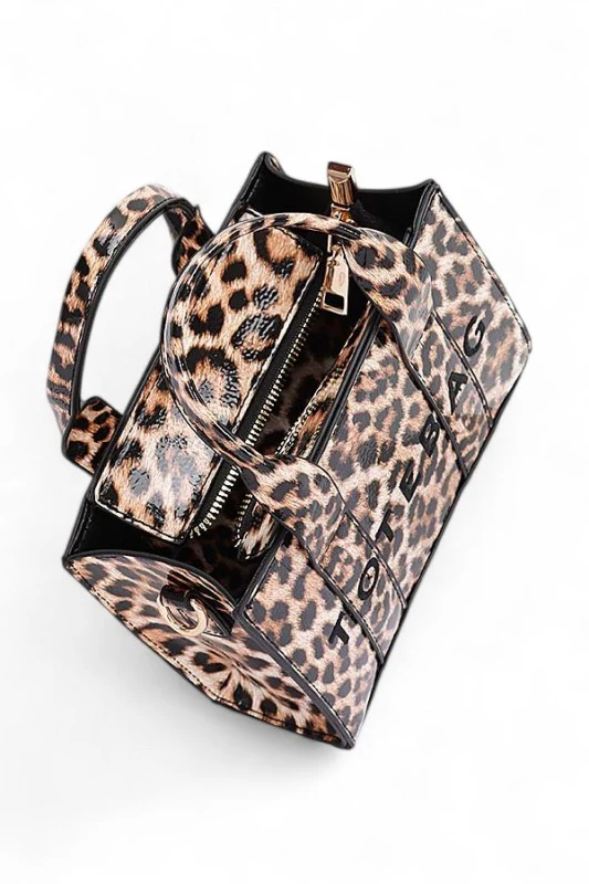 Leopard Printed Small Tote Bag - Image 3