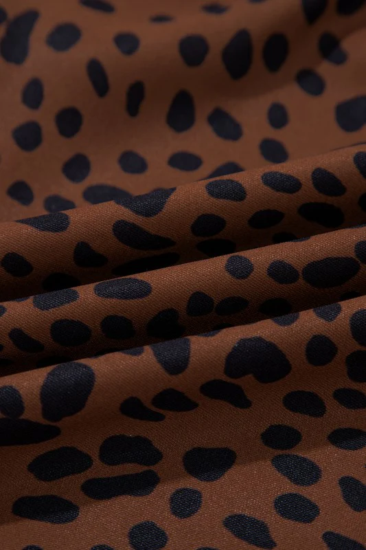Leopard Ruffle Puff Sleeve Blouse - Image 9