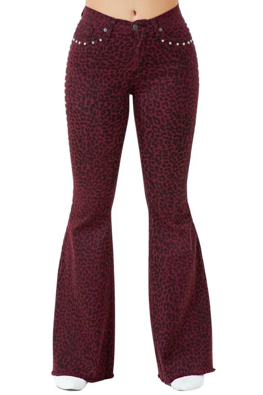 Leopard Studded Bell Bottom- Inseam 30 - Image 3