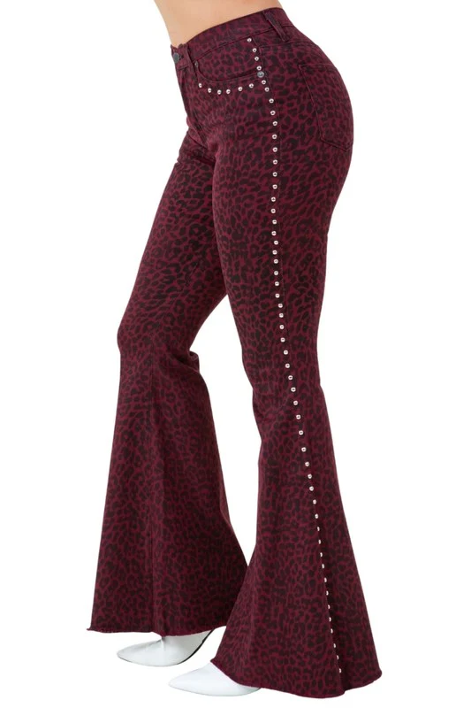 Leopard Studded Bell Bottom Pant - Image 2