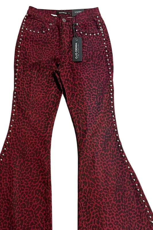 Leopard Studded Bell Bottom Pant - Image 7