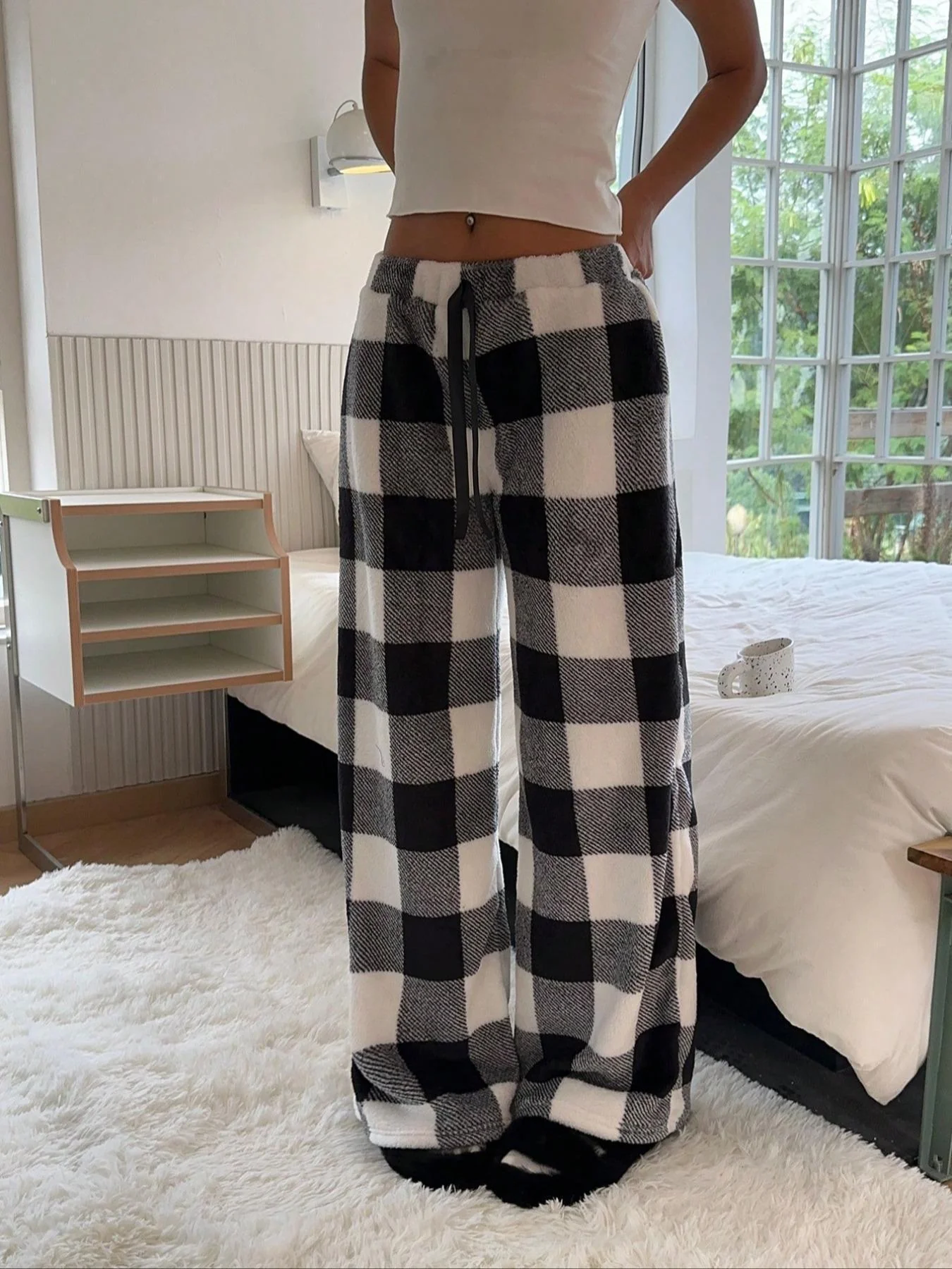 Leopard Wide Leg Plush Pants - Image 10