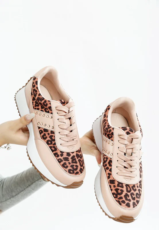 Lepark Real Leather Leopard Print Sneakers - Image 7