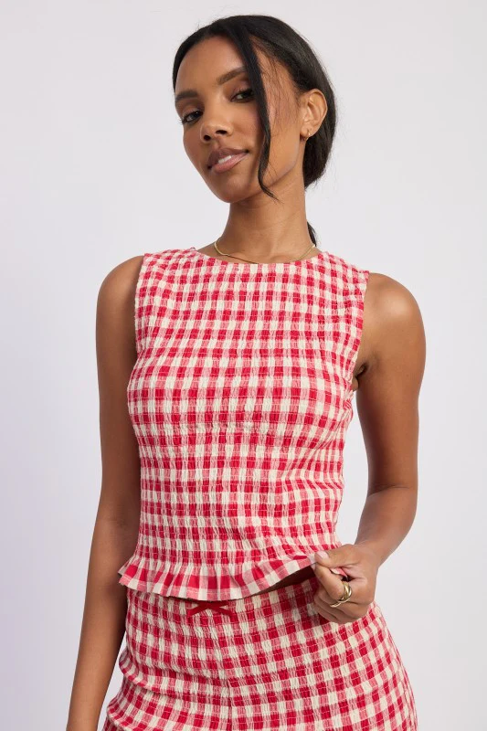 LETTUCE HEM SMOCKED TOP - Image 11
