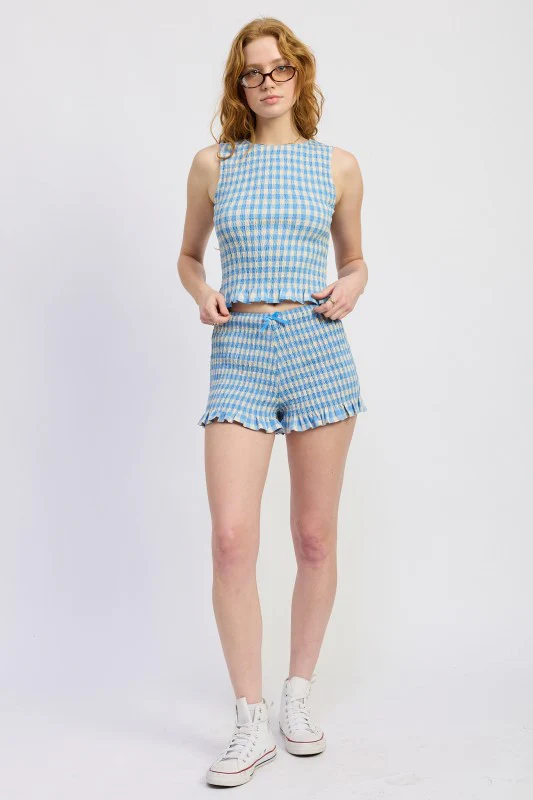 LETTUCE HEM SMOCKED TOP - Image 3