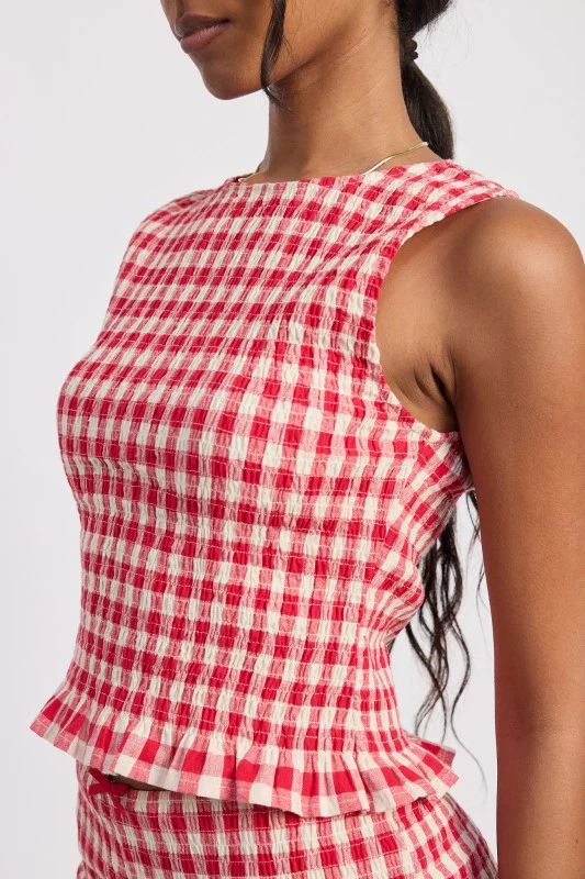 LETTUCE HEM SMOCKED TOP - Image 9