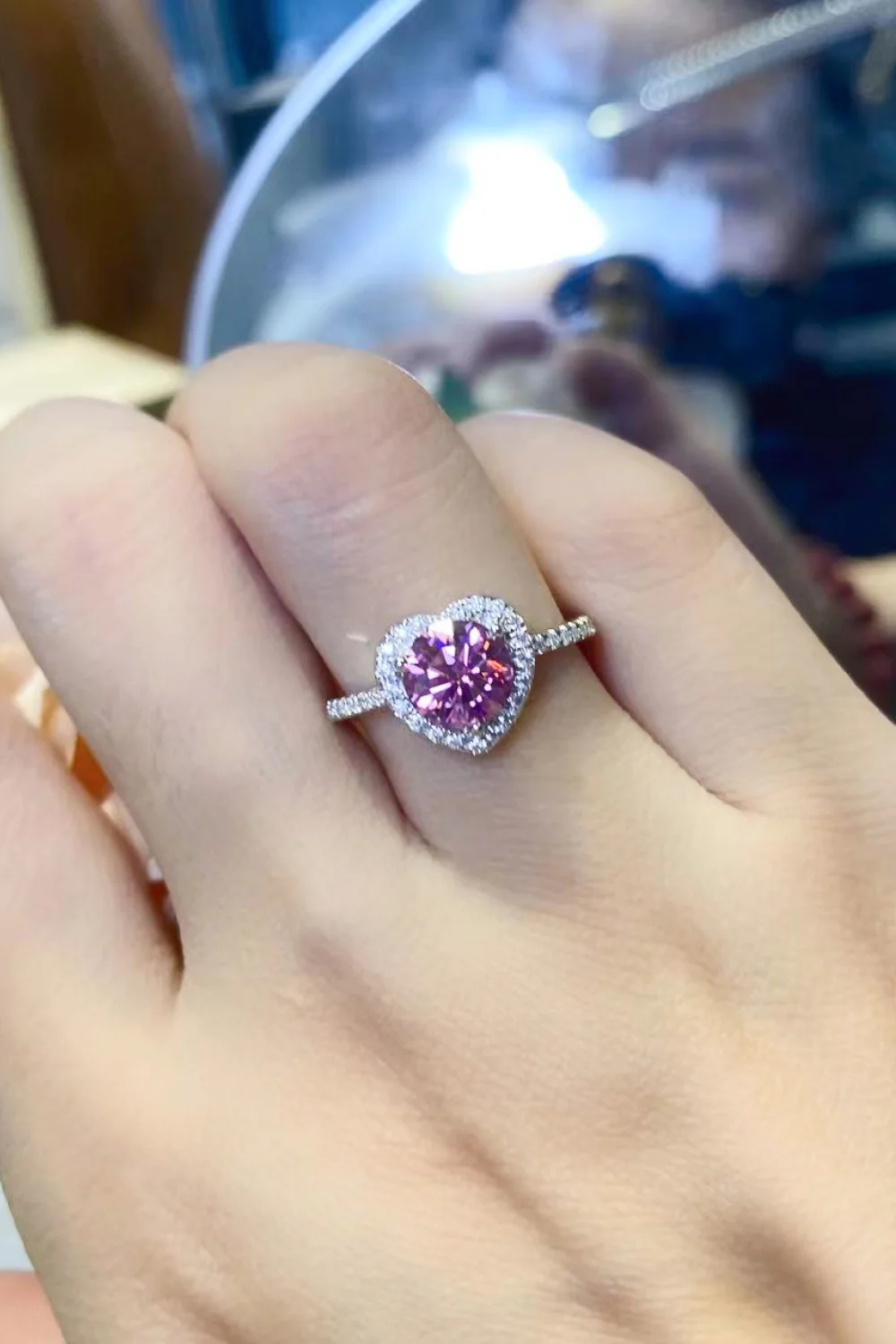Lifelong Journey 1 Carat Moissanite Heart Ring - Image 3