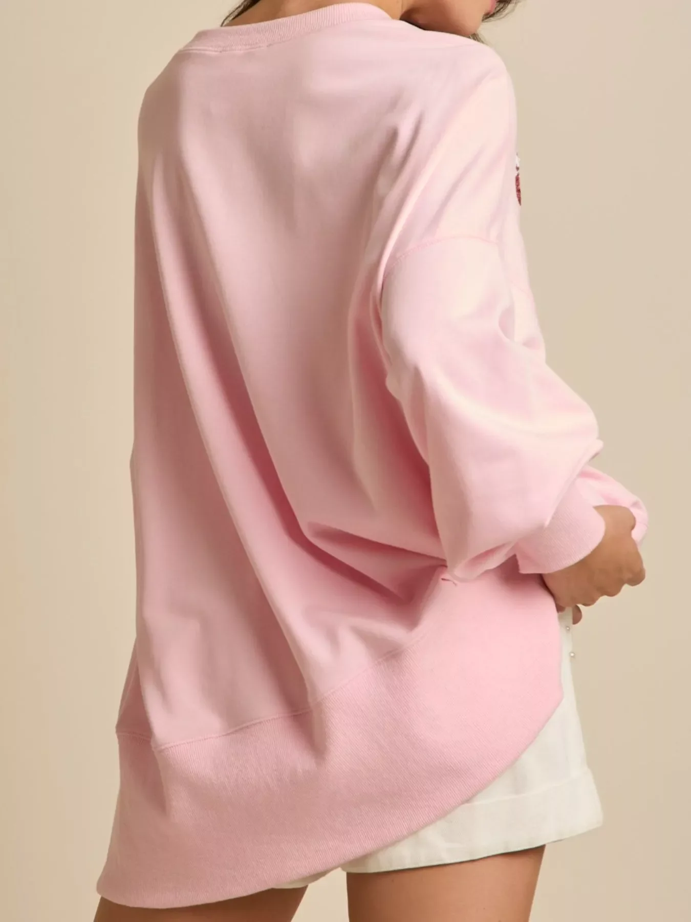 Lips Round Neck Dropped Shoulder Sweatshirt - Image 8