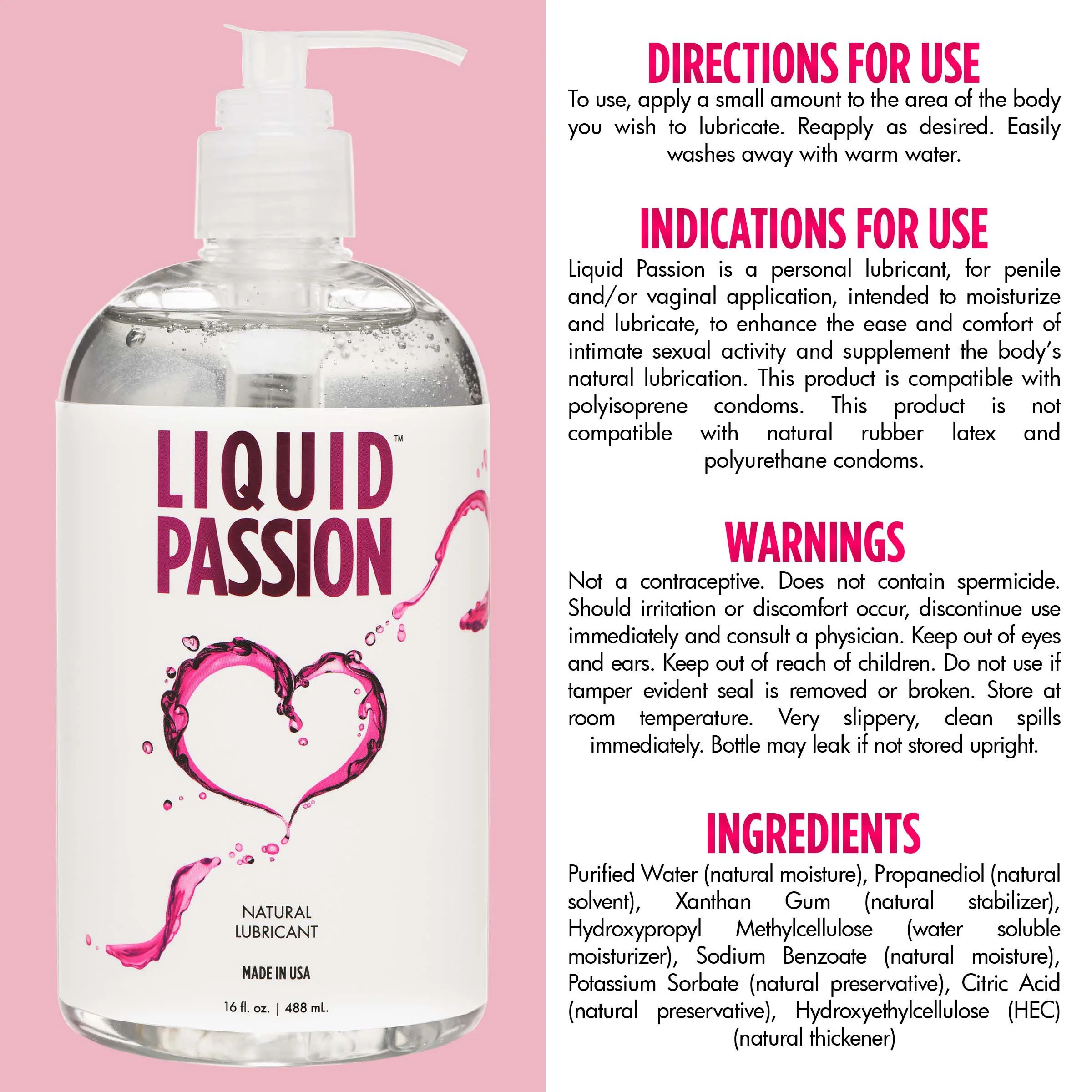Liquid Passion Natural Lubricant - 16oz - Image 4