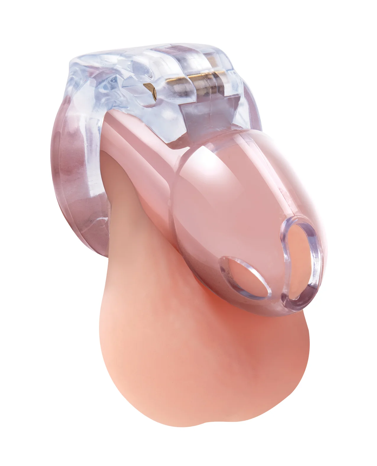 Lockmaster 3.5" Side Lock See Thru Chastity Cage - Clear - Image 2