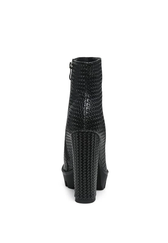 LONDON RAG SOLID TEXTURED BLOCK HEELED BOOT - Image 6