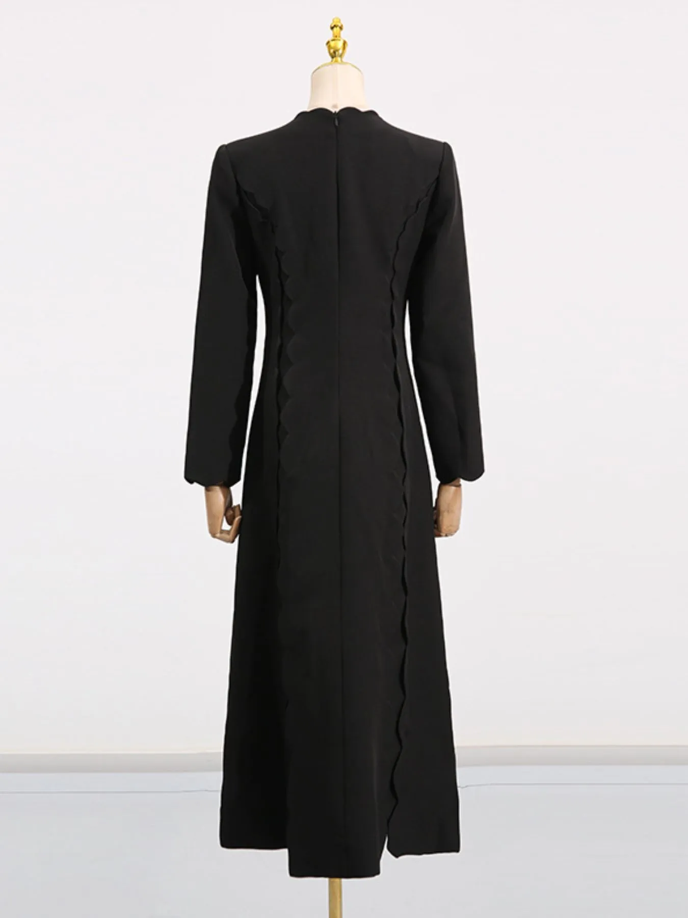 Long Sleeve Bow Front Midi Dress - Image 12