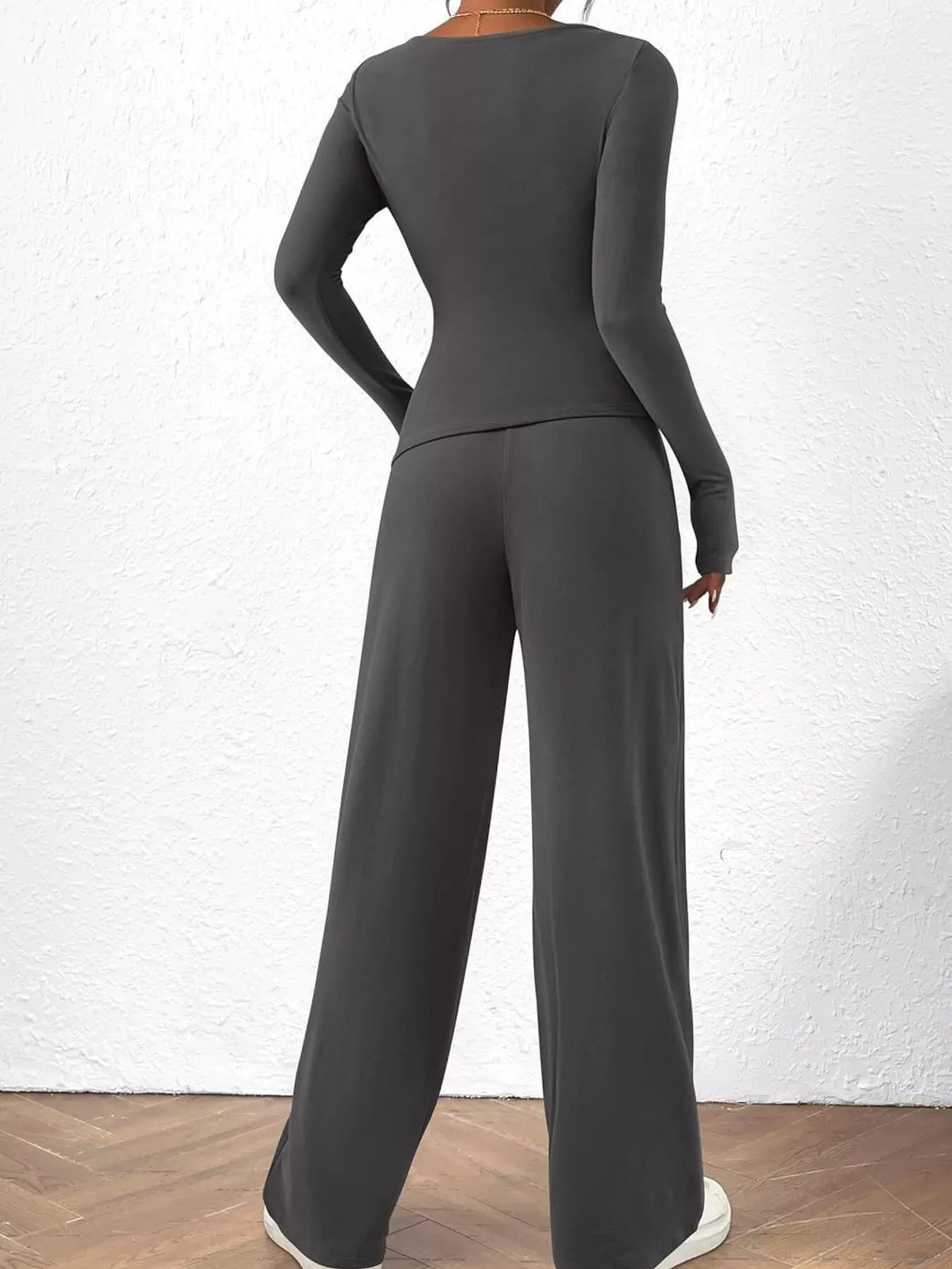 Long Sleeve Top and Wide Leg Pants Set - Image 20
