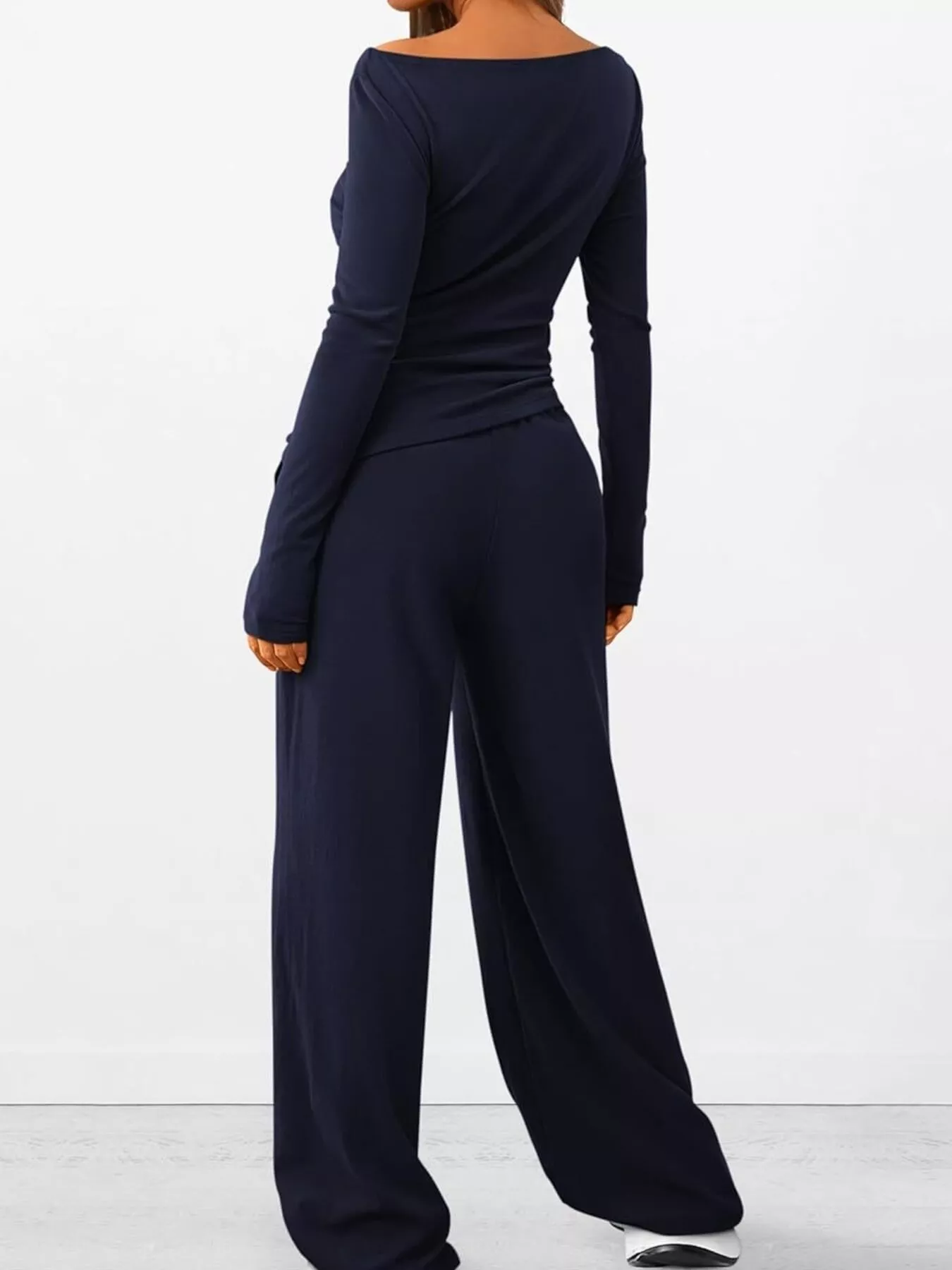 Long Sleeve Top and Wide Leg Pants Set - Image 30