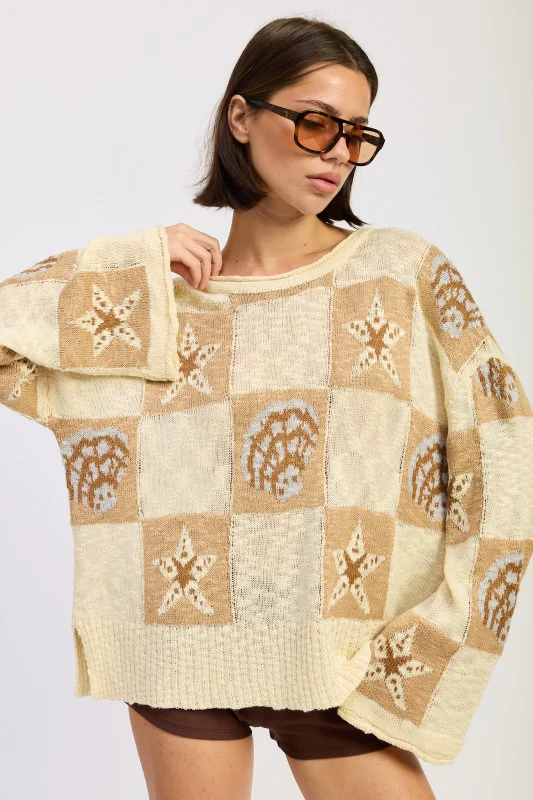 LOOSE FIT GRAPHIC LONG SLEEVE SWEATER - Image 3