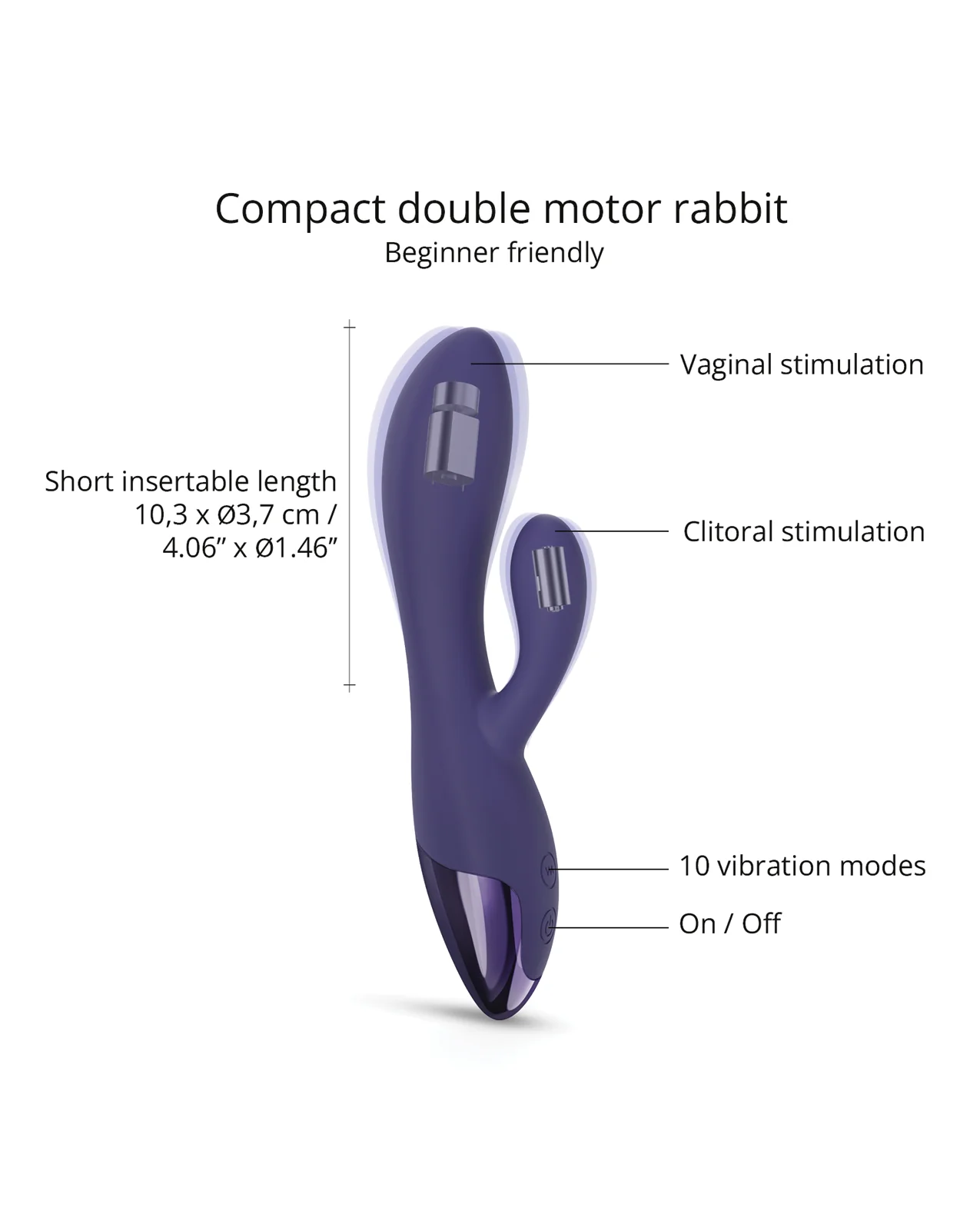 Love to Love Funky Bunny Small Rabbit - Midnight Indigo - Image 3