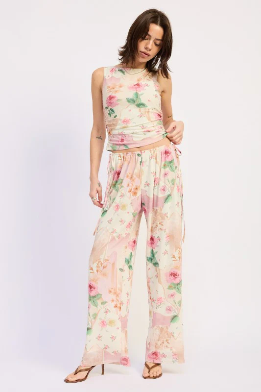 LOW RISE MESH PANTS WITH SIDE CUTOUT - Image 5