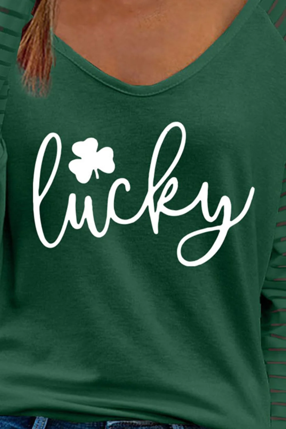 LUCKY V-Neck Raglan Sleeve Blouse - Image 3