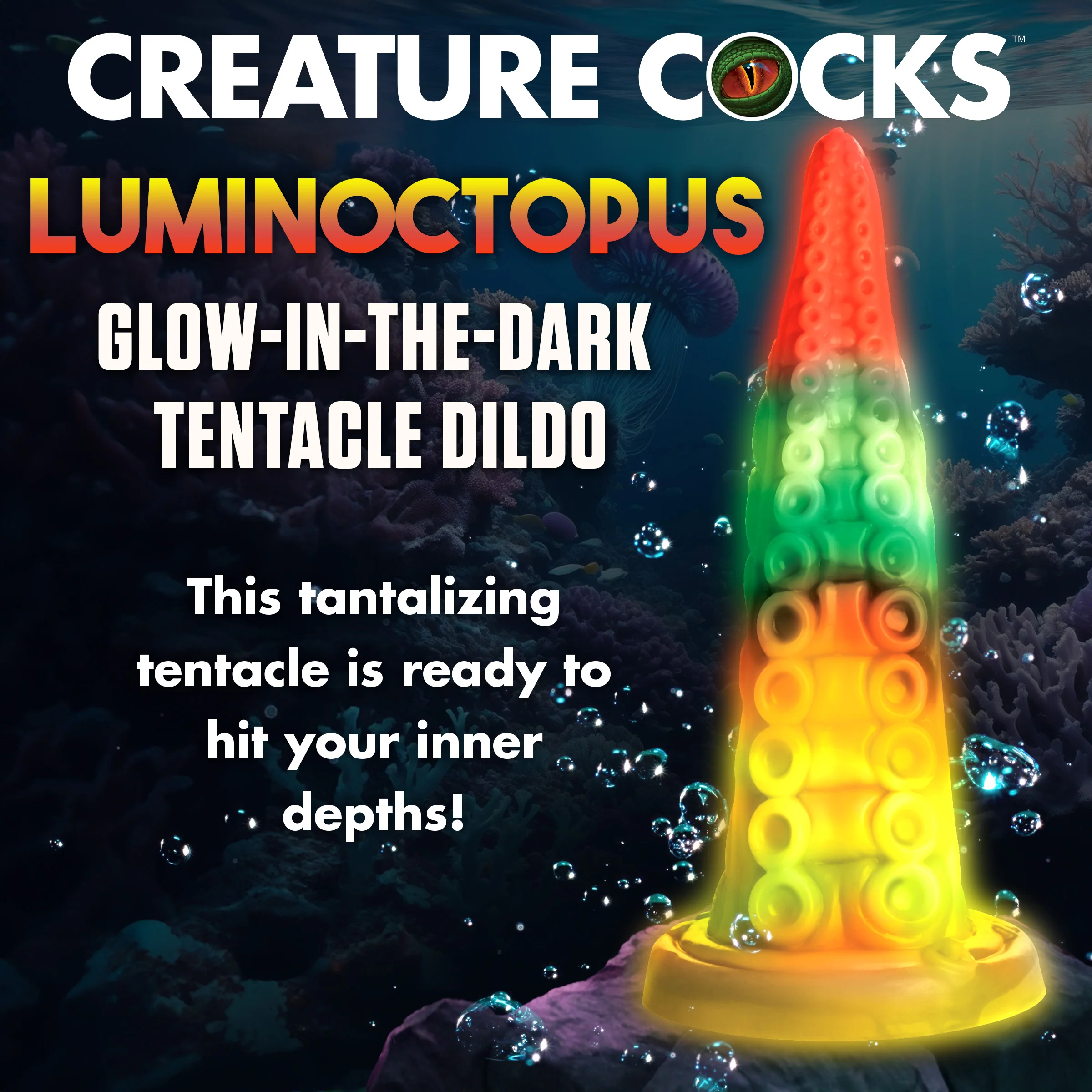 Luminoctopus Glow-in-the-dark Tentacle Silicone Dildo - Image 5