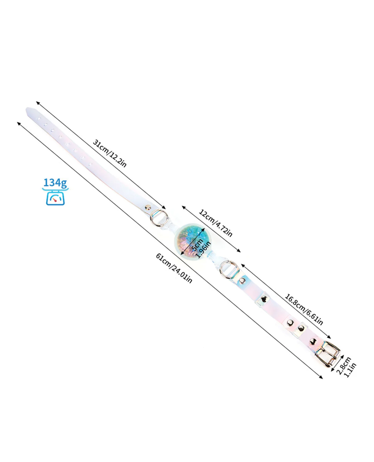 Luxe Prism Large Ball Gag - Rainbow - Image 5
