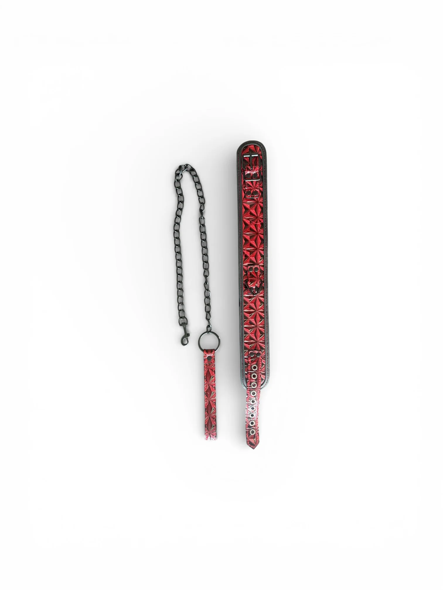 Luxury BDSM Collar and BDSM Leash – Black & Red Fire Edition - Image 2