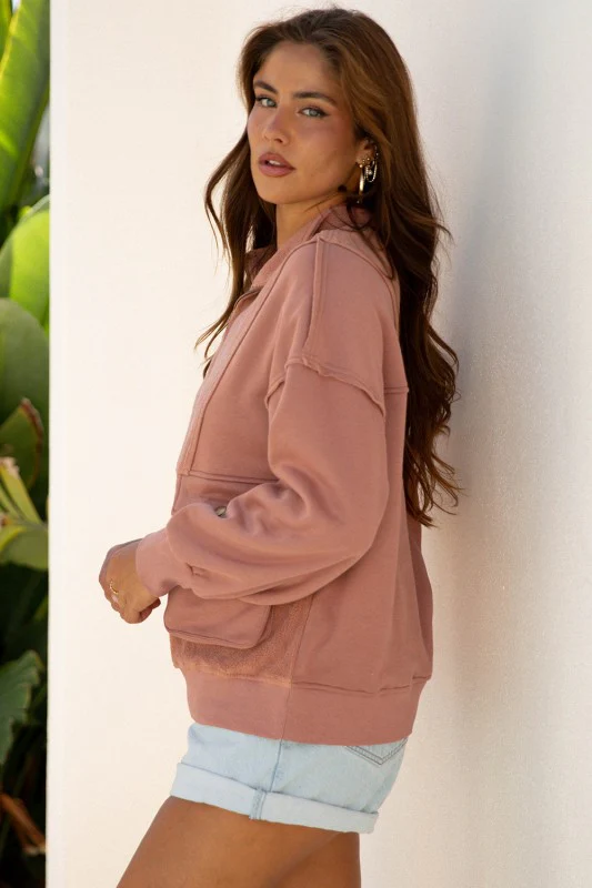 Mabel Half Zipper Baggy Sweatshirt - Image 3
