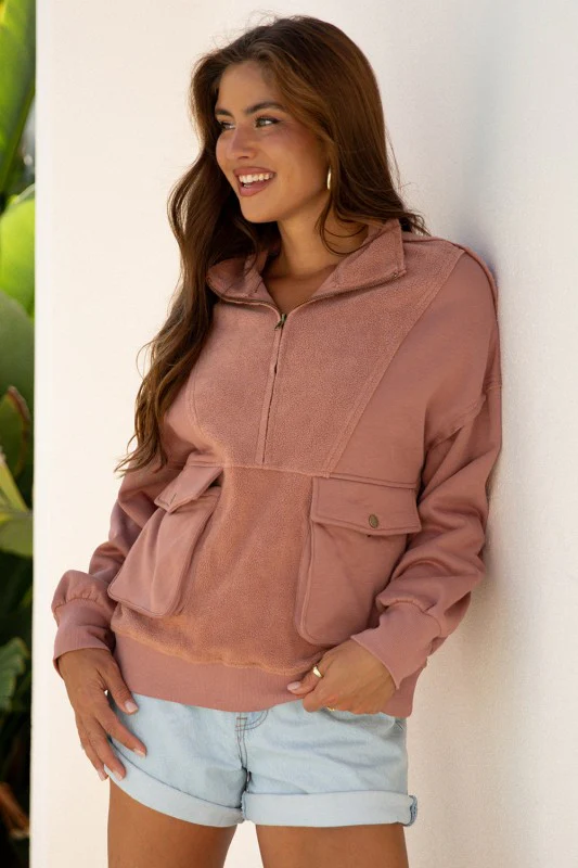 Mabel Half Zipper Baggy Sweatshirt - Image 4