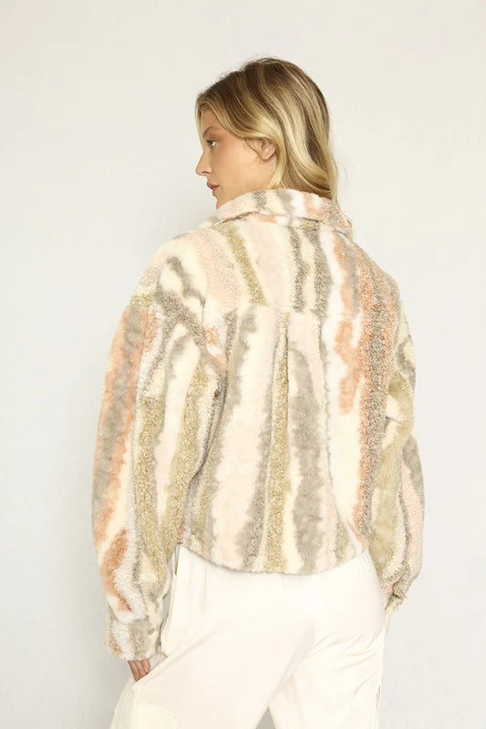 Marble printed sherpa jacket - Image 2
