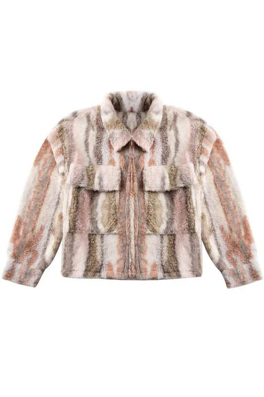 Marble printed sherpa jacket - Image 5
