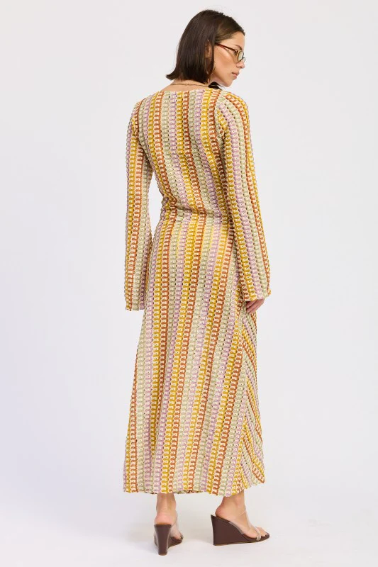 MAXI LONG SLEEVE CROCHET DRESS - Image 7