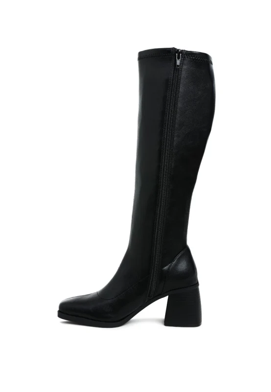Menomi Faux Leather Block Heel Boots - Image 8