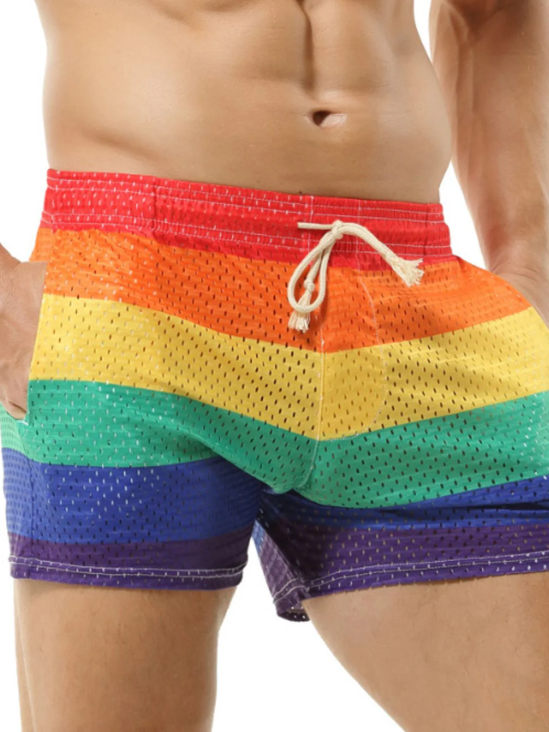 Men's Color Block Drawstring Shorts - Image 3