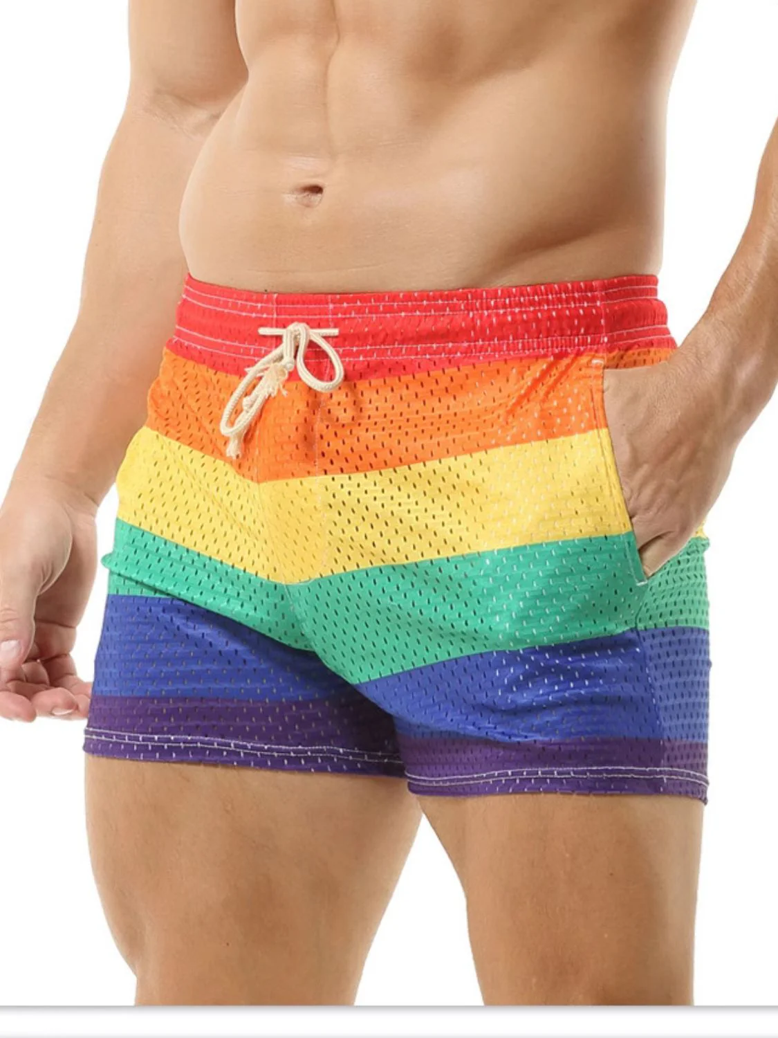 Men's Color Block Drawstring Shorts - Image 4