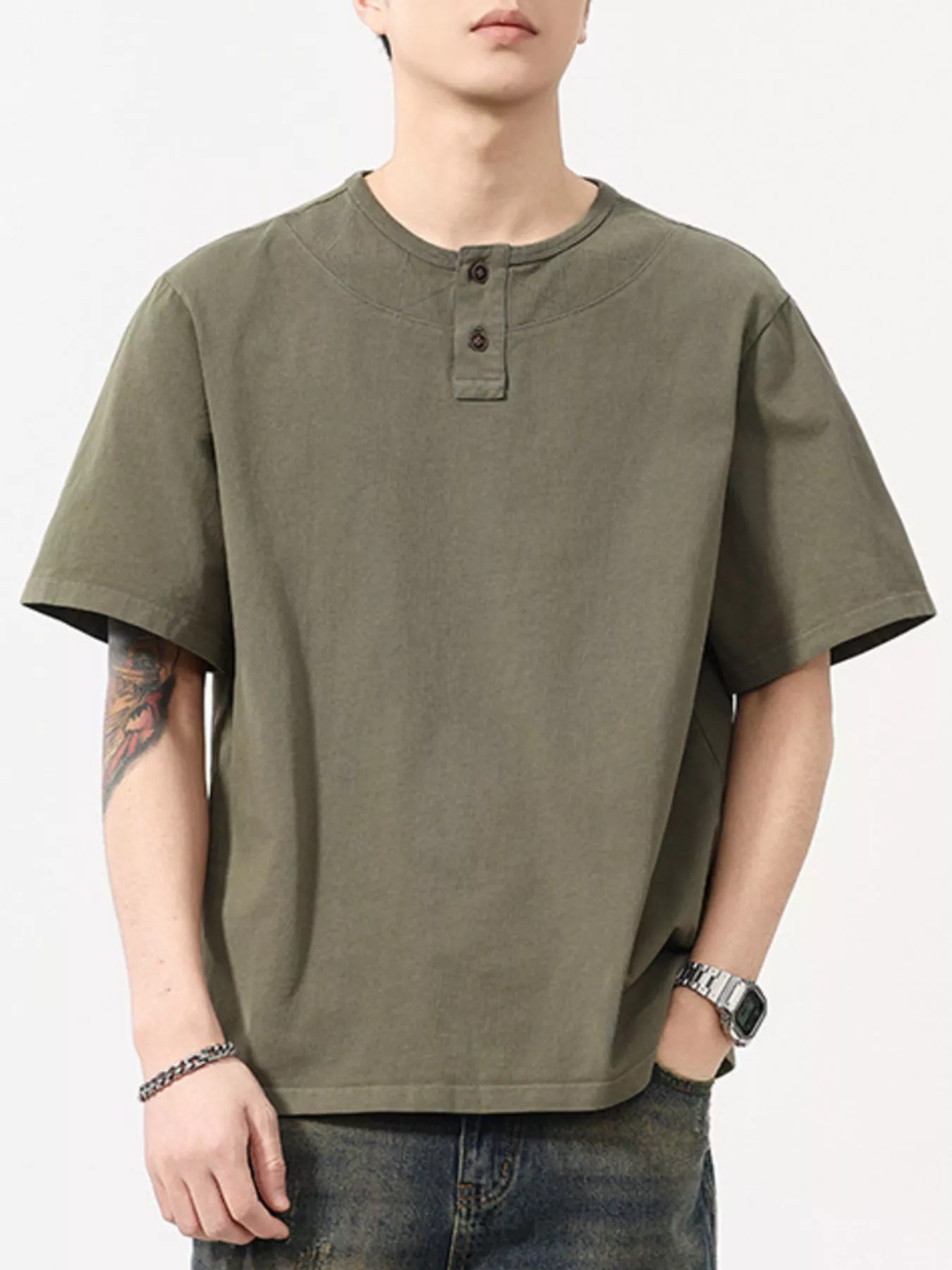 Men's Full Size Round Neck Short Sleeve T-Shirt Plus Size
