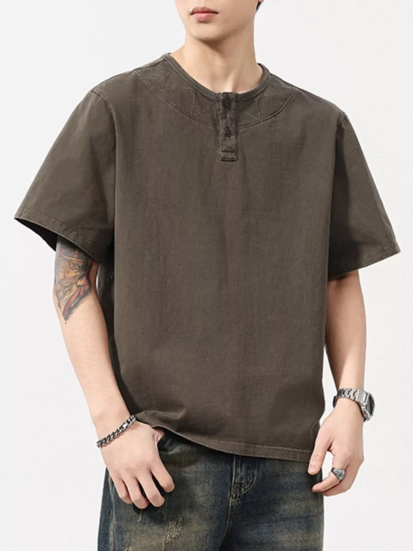 Men's Full Size Round Neck Short Sleeve T-Shirt Plus Size - Image 11