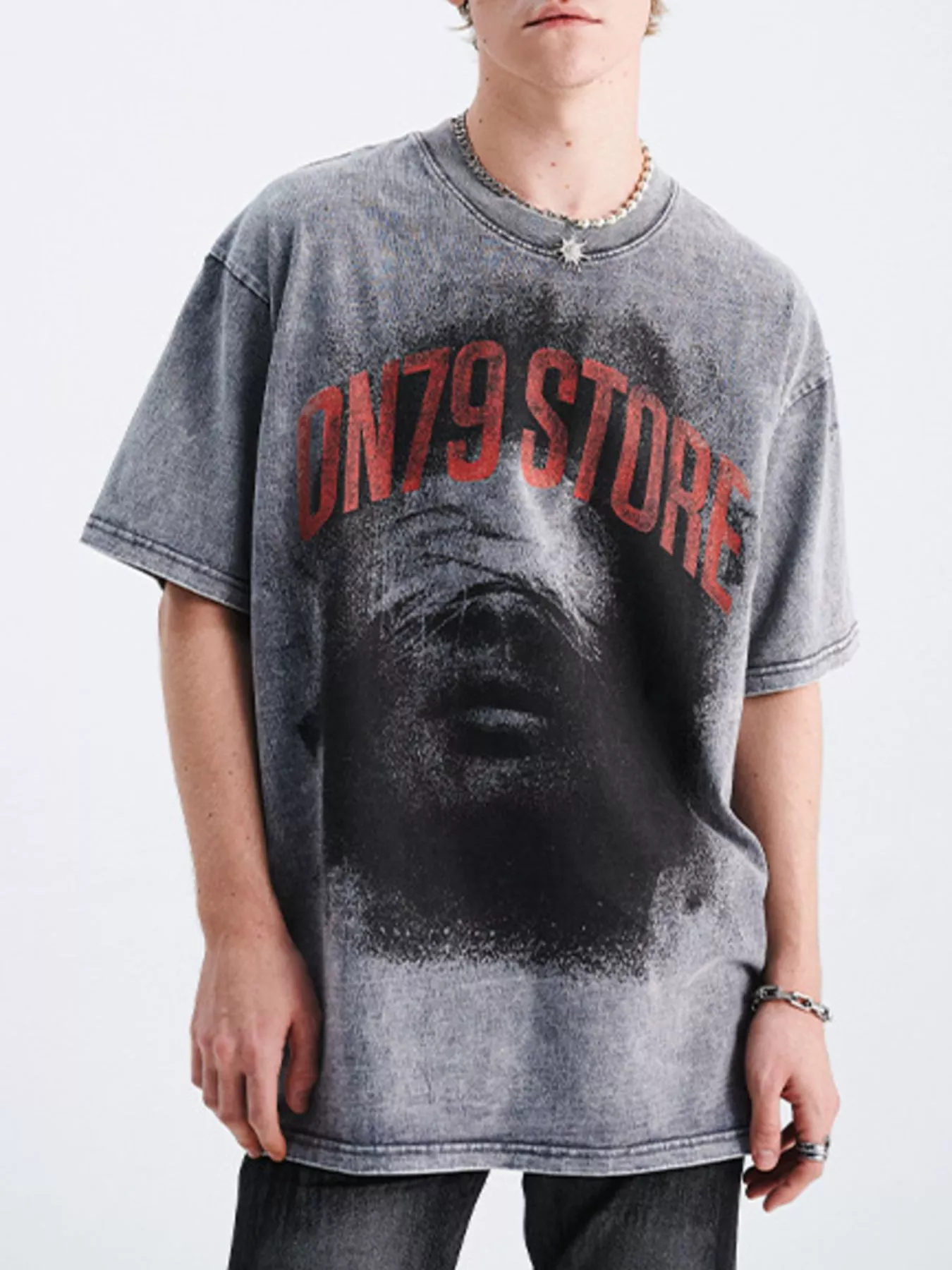 Men's Graphic Round Neck Short Sleeve T-Shirt