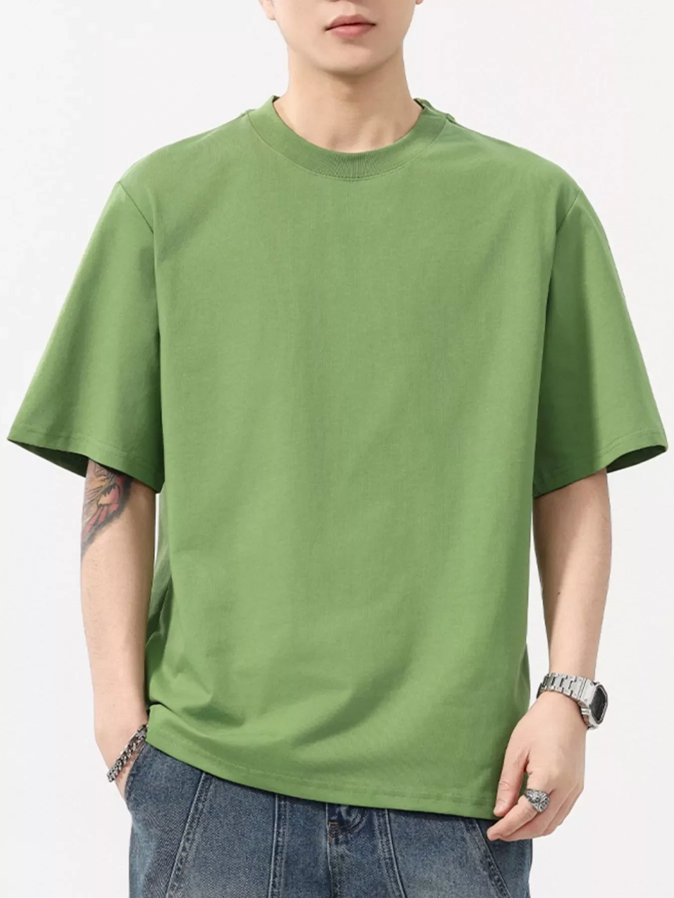 Men's Plus Size Round Neck Short Sleeve T-Shirt