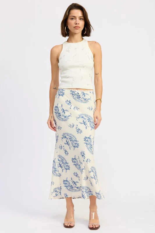 MERMAID MAXI SKIRT WITH LACE TRIM