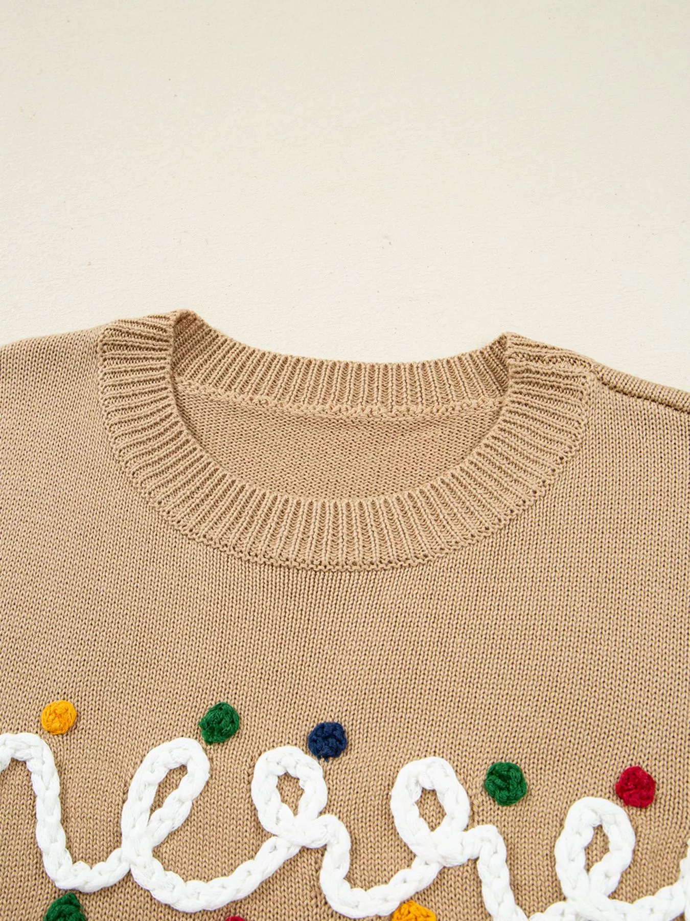 Merry Colorful Dot Detail Christmas Dolman Sweater - Image 8