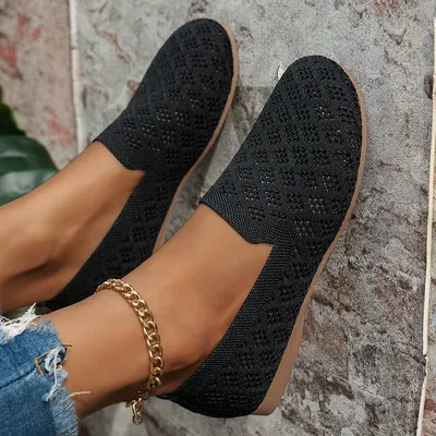 Mesh Round Toe Flat Slip-Ons - Image 2