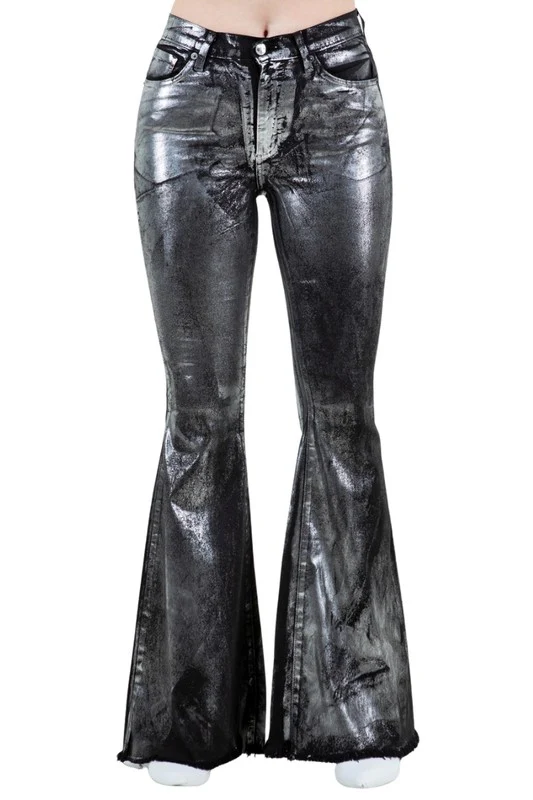 Metallic Bell Bottom Jean Black -Inseam 32 - Image 2