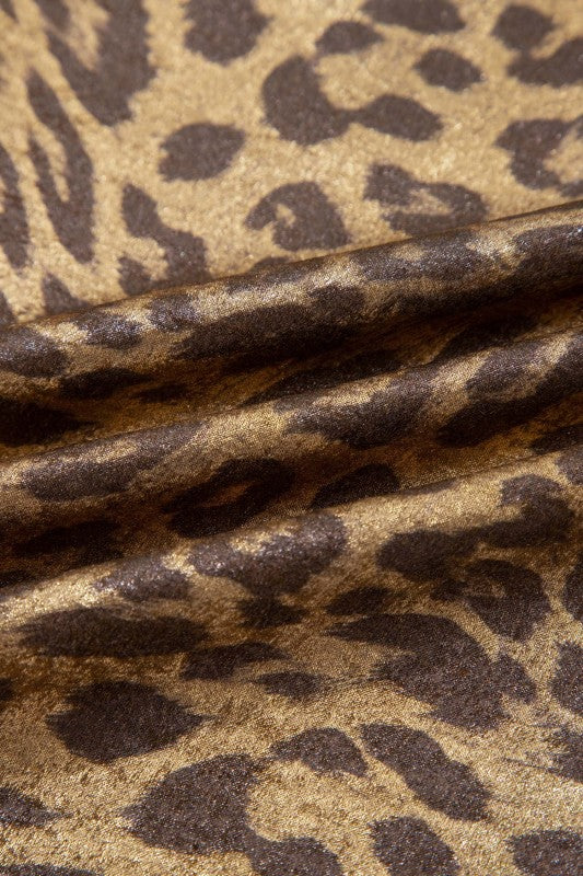 Metallic Leopard 3/4 Sleeve Blouse - Image 5